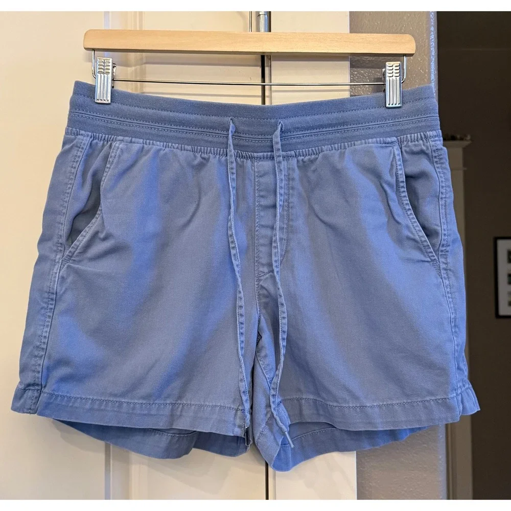 Orvis Classic Women's Blue Elastic Waist Drawstring Shorts Cotton Blend Size S